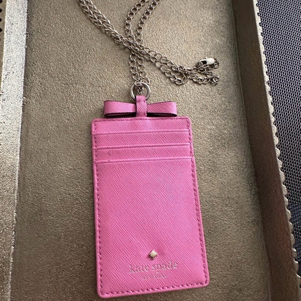 Kate Spade Pink ID Holder with Chain